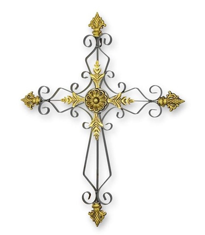 Wanddekoration aus Metall Kreuz H 60 cm Wanddeko Wandbild Metallbild Outdoor