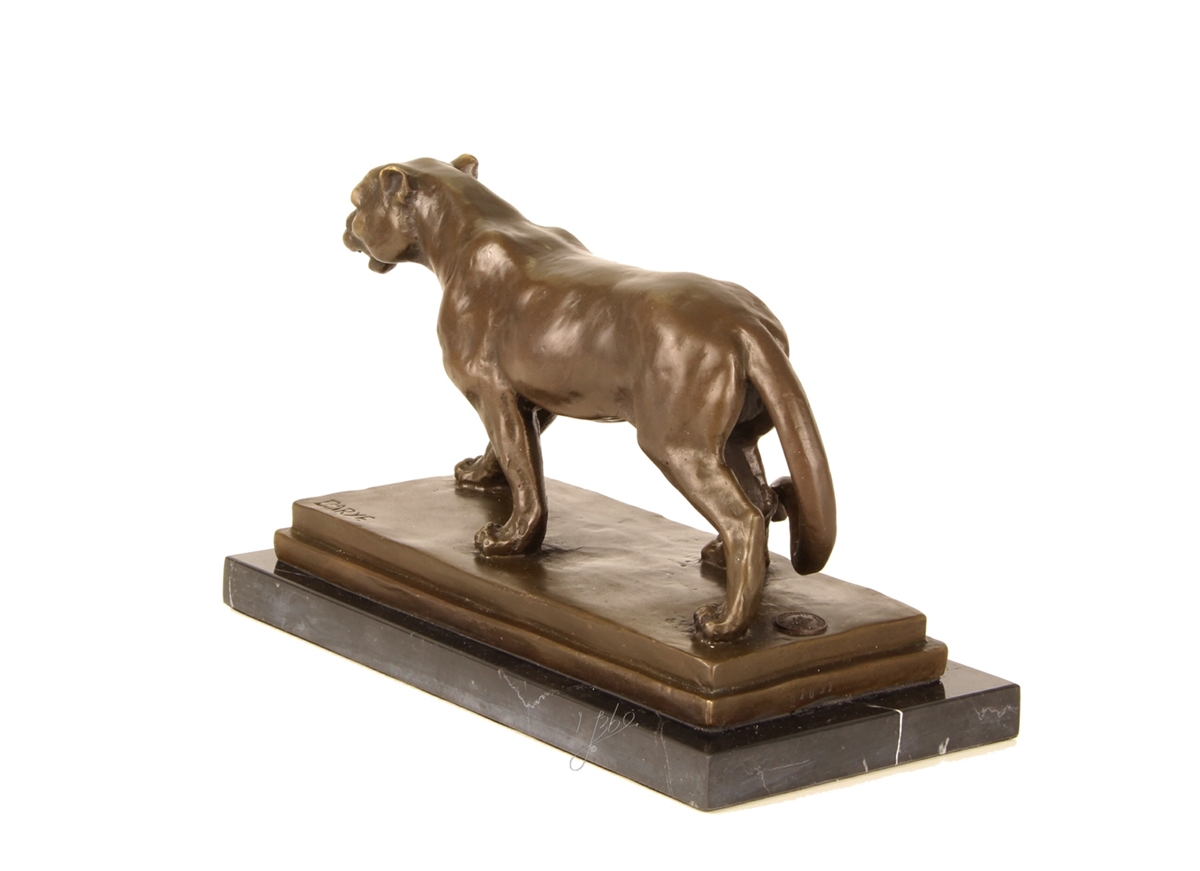 Bronzefigur Bronzeskulptur Bronze Löwin auf Marmorsockel H 15 cm Bronze Skulptur Figur