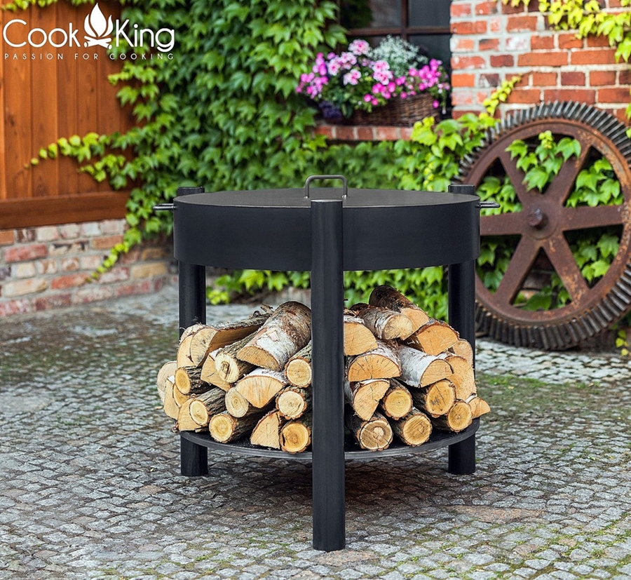 Feuerschale "Montana" high Ø 70 cm Feuerstelle für Garten aus Stahl als Wärmequelle oder Grill