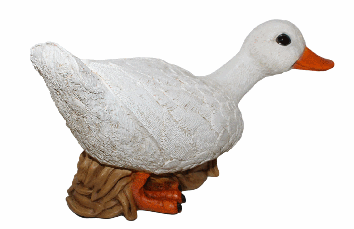 Deko Figur Gans Tierfigur weiße Gänsefigur Vogel sitzend Kollektion Castagna aus Resin B 33,5 cm