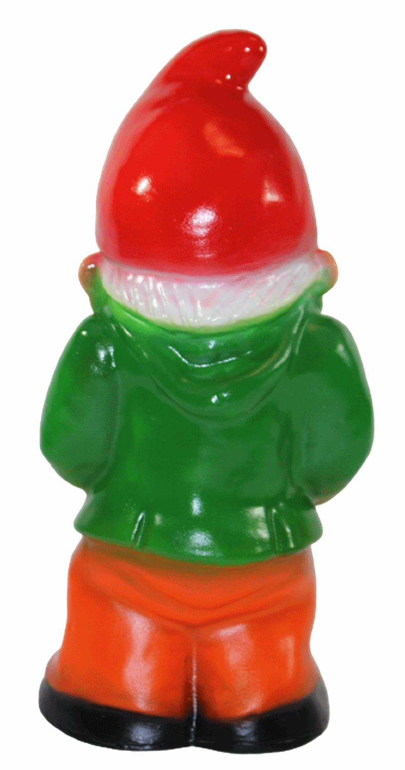 Gartenzwerg Deko Garten Figur Zwerg Gärtner stehend mit Spaten in der Hand aus Kunststoff H 30 cm