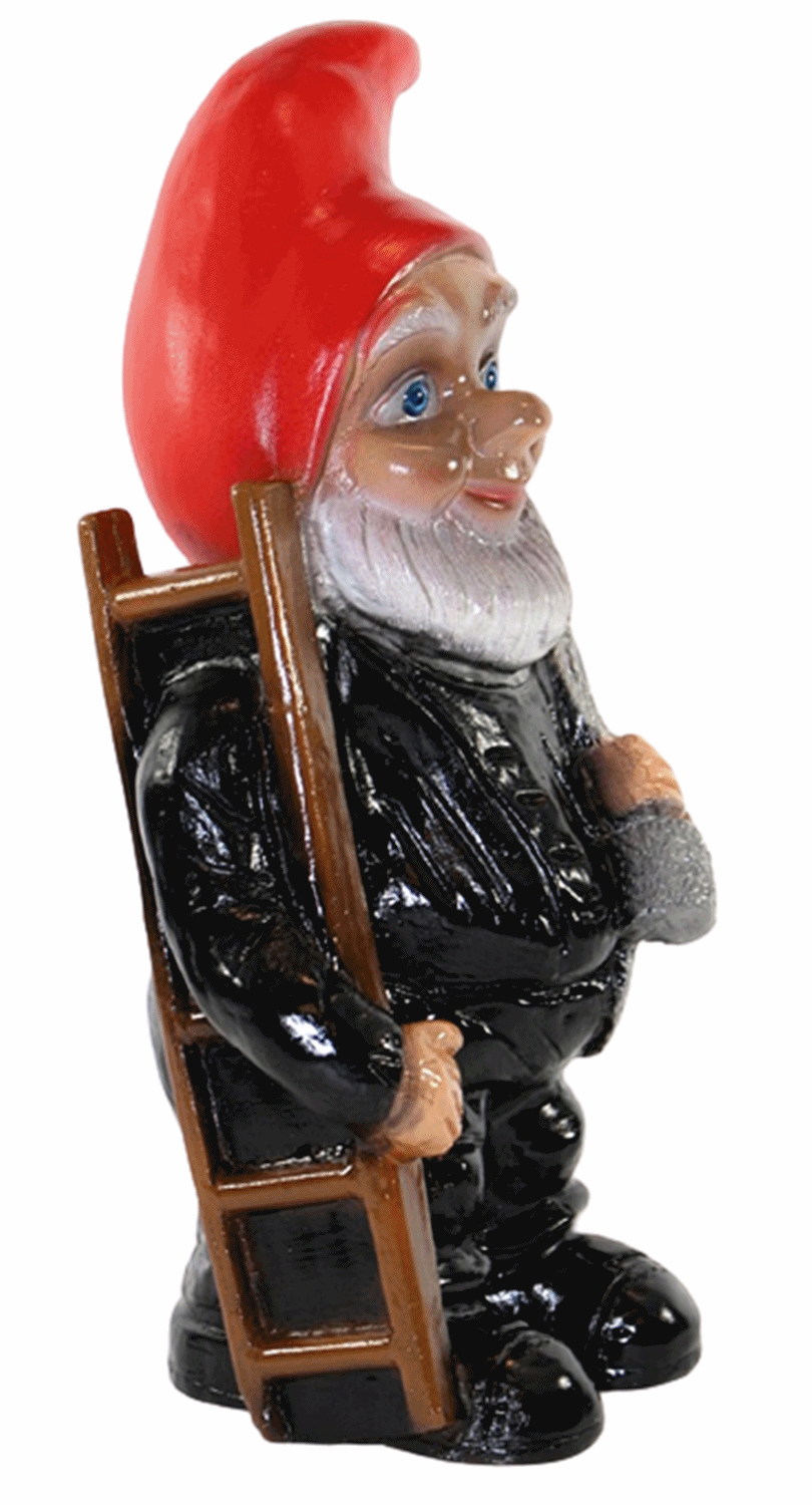 Deko Figur Zwerg H 29 cm Gartenzwerg Schornsteinfeger stehend Gartenfigur aus Kunststoff