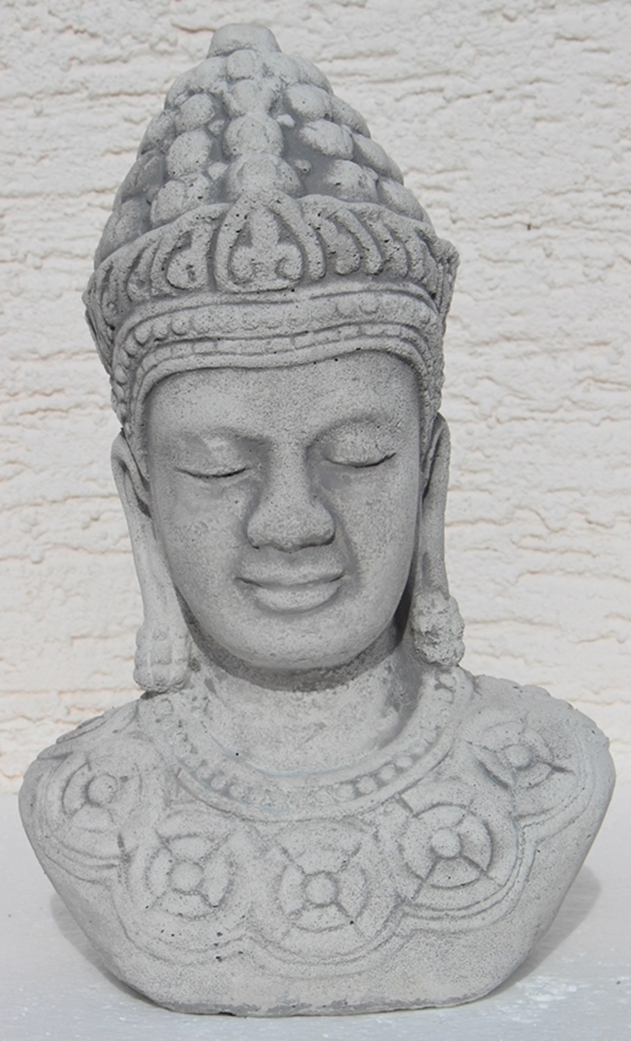Beton Figur Statue Skulptur Buddha Büste H 29 cm Dekofigur und Gartenskulptur