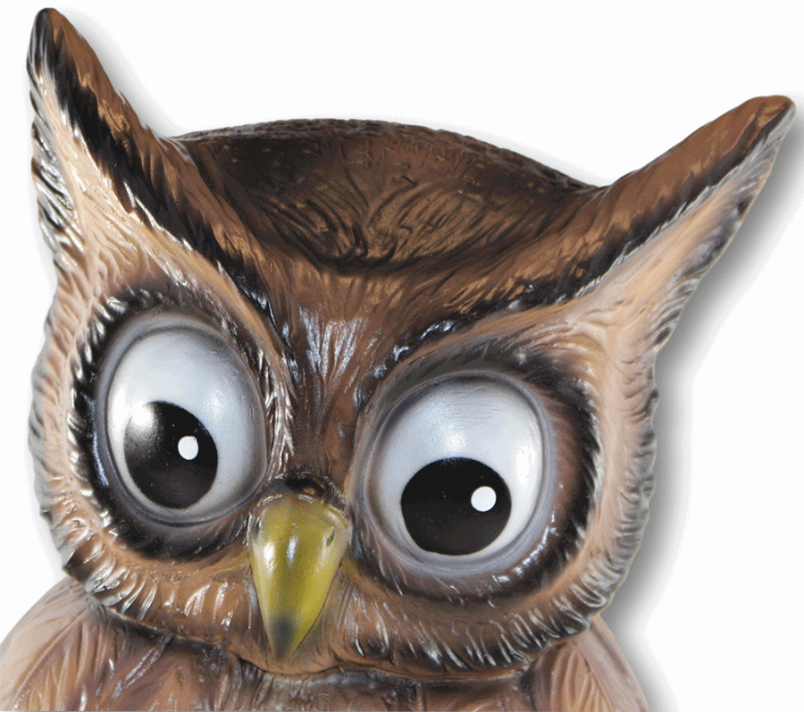 Deko Garten Figur Vogelfigur Eule H 46 cm stehend Gartenfigur Dekofigur aus Kunststoff