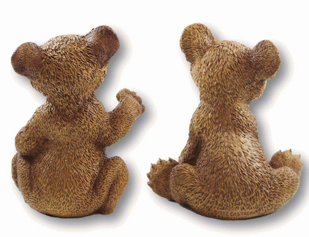 Dekofigur Sammler Tierfigur Bärfigur junge Bären 2-er Satz Kollektion Castagna aus Resin H 22-24 cm