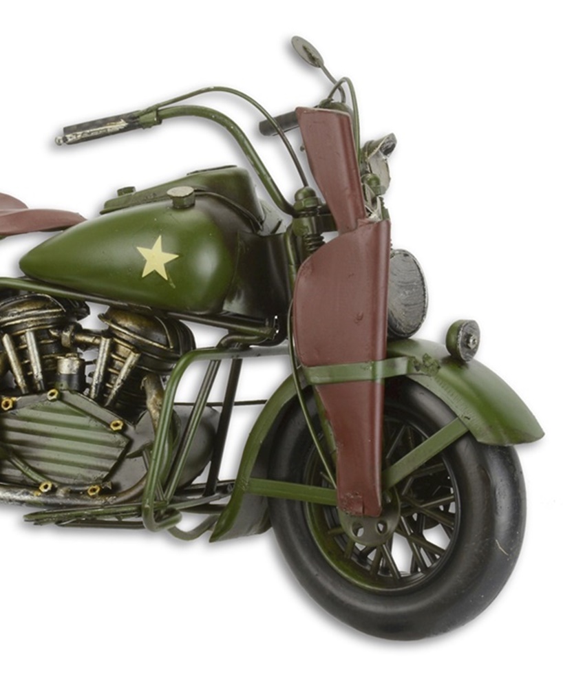 Blechmodell Nostalgie Militär Motorrad Länge 34 cm Deko Blechmotorrad Retro Modell Blechfahrzeug