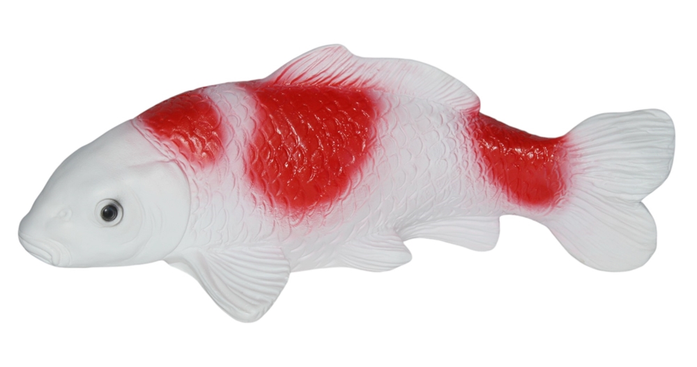 Deko Figur Fisch Koi Karpfen Fischfigur H 13 cm Teichfigur für Wasserbereiche.