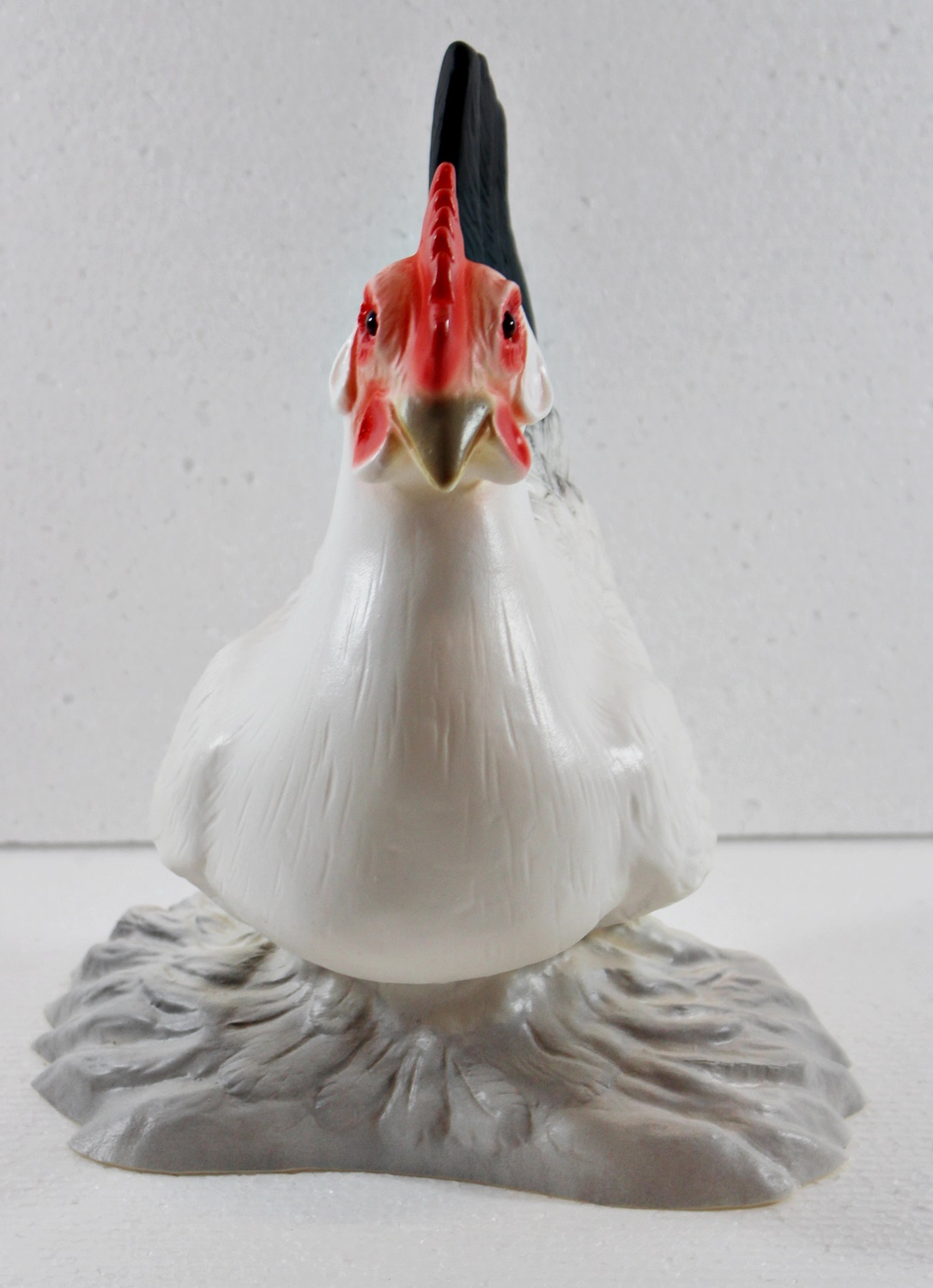 Deko Garten Figur Dekofigur Gartenfigur Tierfigur weiße Henne stehend aus Kunststoff Höhe 24 cm