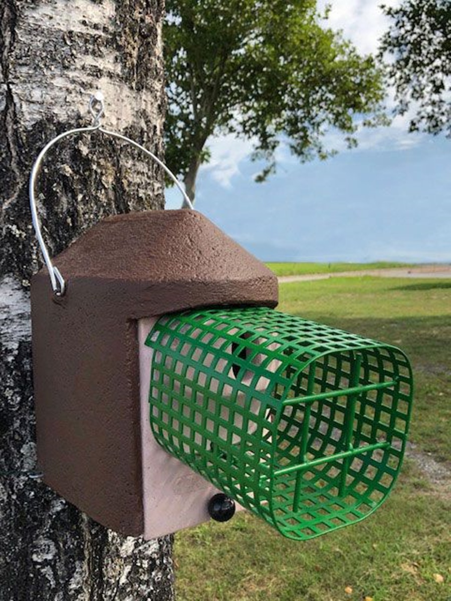 Naturschutzprodukt Nisthöhle 2GR-WBS braun Nisthilfe mit integriertem Waschbärschutz