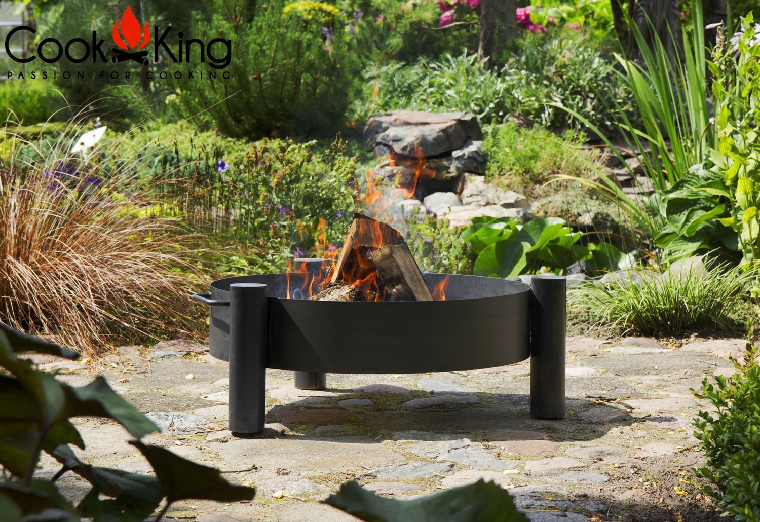 Feuerschale "Haiti" Ø 60cm Feuerstelle für den Garten aus Stahl Feuerkorb als Wärmequelle oder Grill