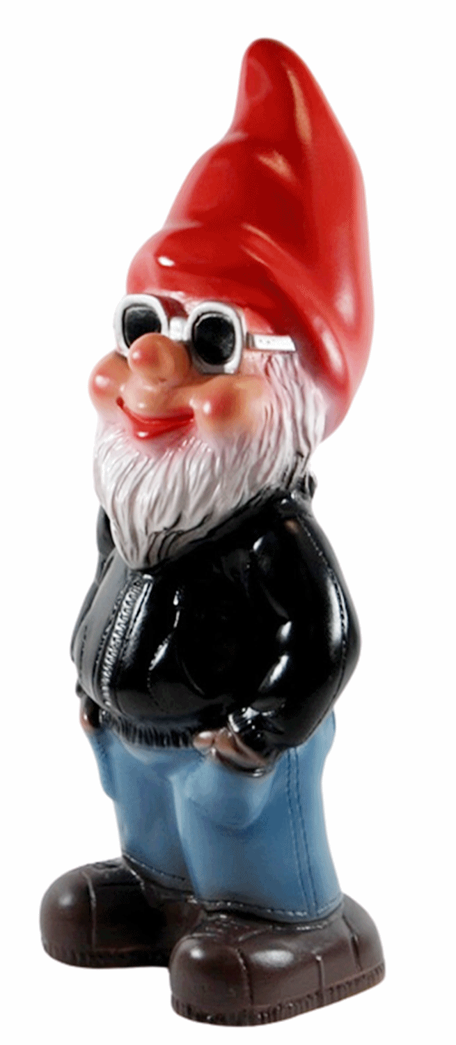 Deko Figur lustiger Zwerg H 34 cm Spaß Gartenzwerg mit Brille Gartendeko Gartenfigur aus Kunststoff