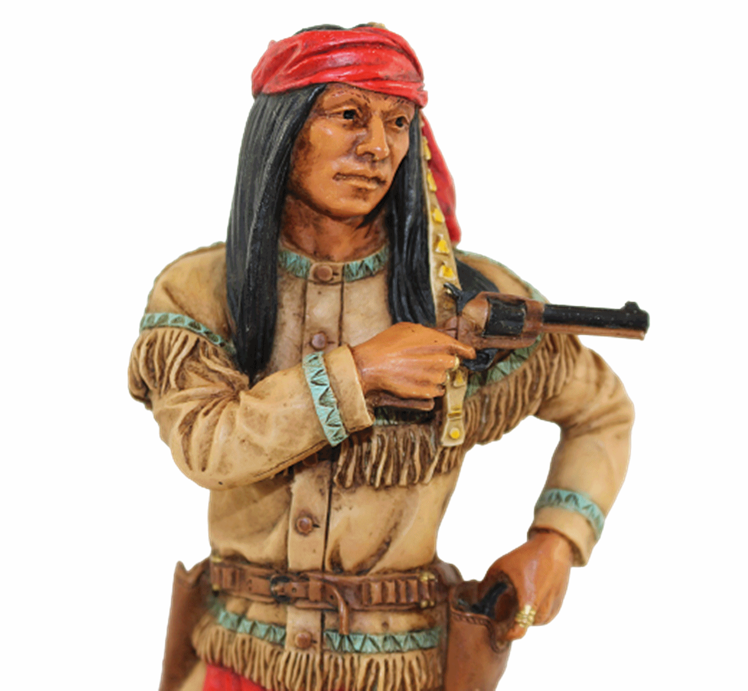 Indianerfigur Indianer Cochise Häuptling Apachen H 20 cm steh. mit Revolver Castagna Limited Edition