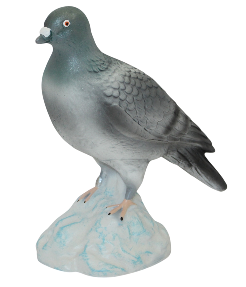 Deko Figur Taube stehend H 29 cm x L 27 cm Vogelfigur aus Kunstharz