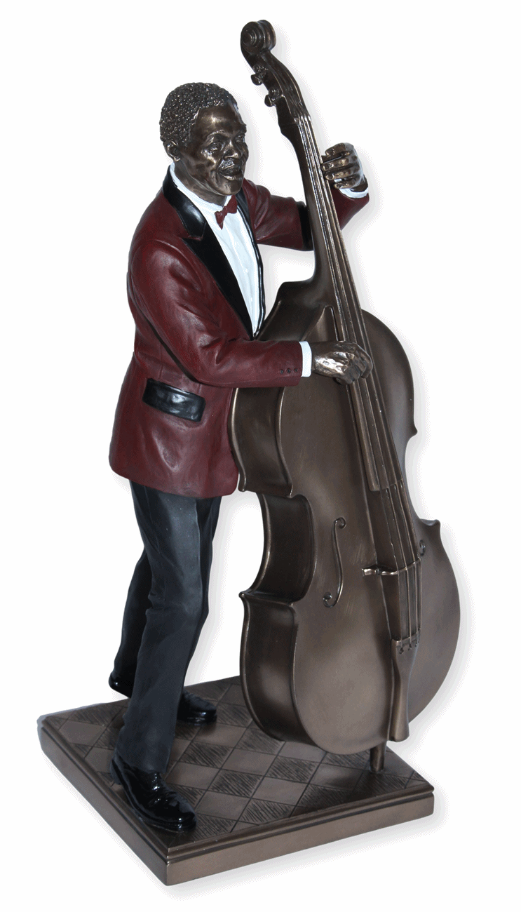 Deko Figur Jazz Musiker Bassist H 32 cm Jazz Band Dekofigur mit Bass