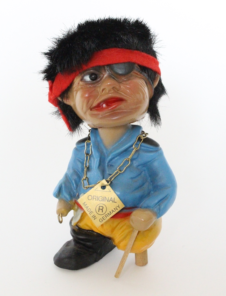 Souvenir Wackel Figur Pirat klein H 15 cm Wackelfigur Original mit Wackelkopf