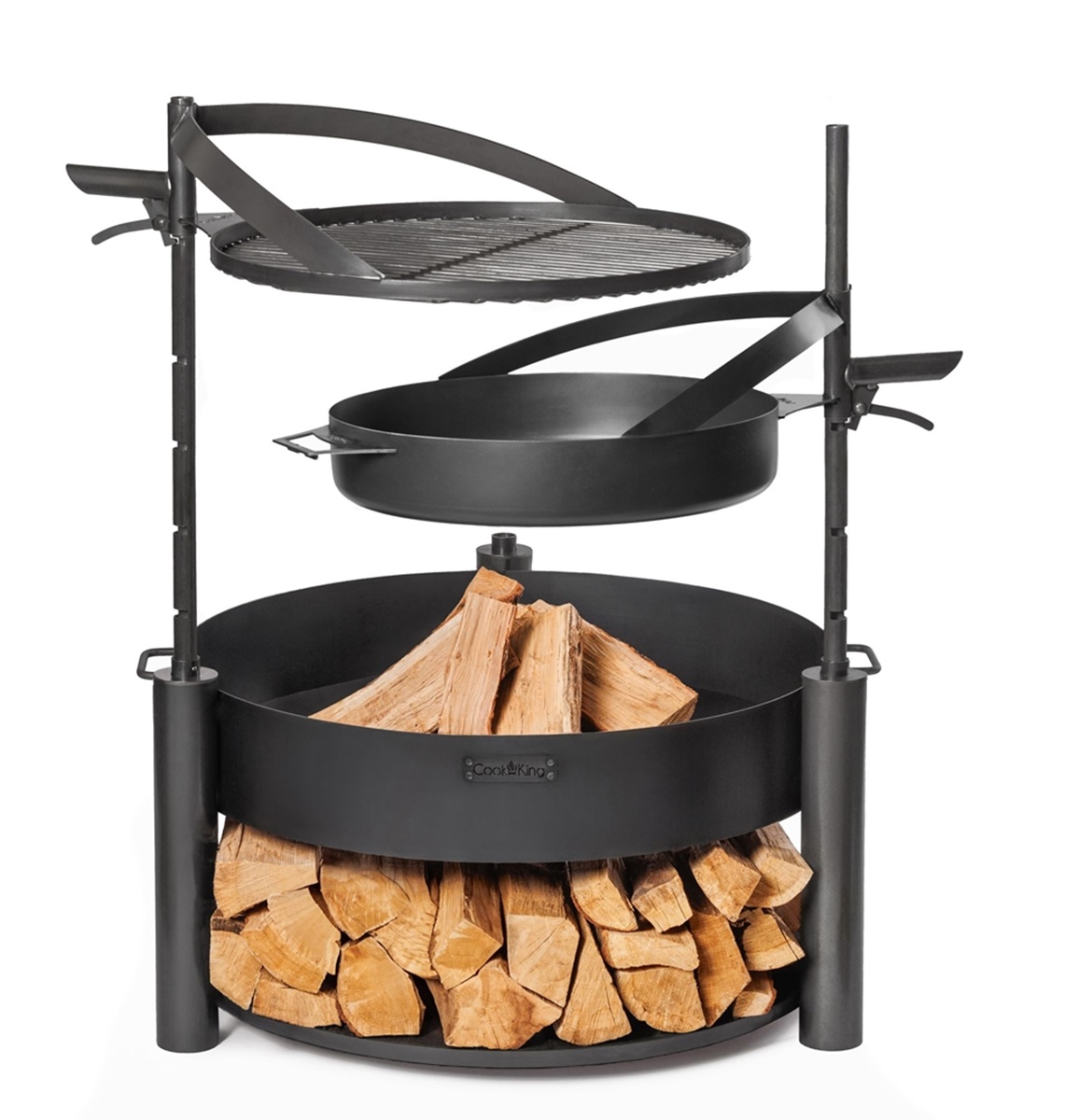 Feuerschale Montana X D 60 cm mit drehbarem Rost D 50 cm als Wärmequelle oder Grill aus Stahl