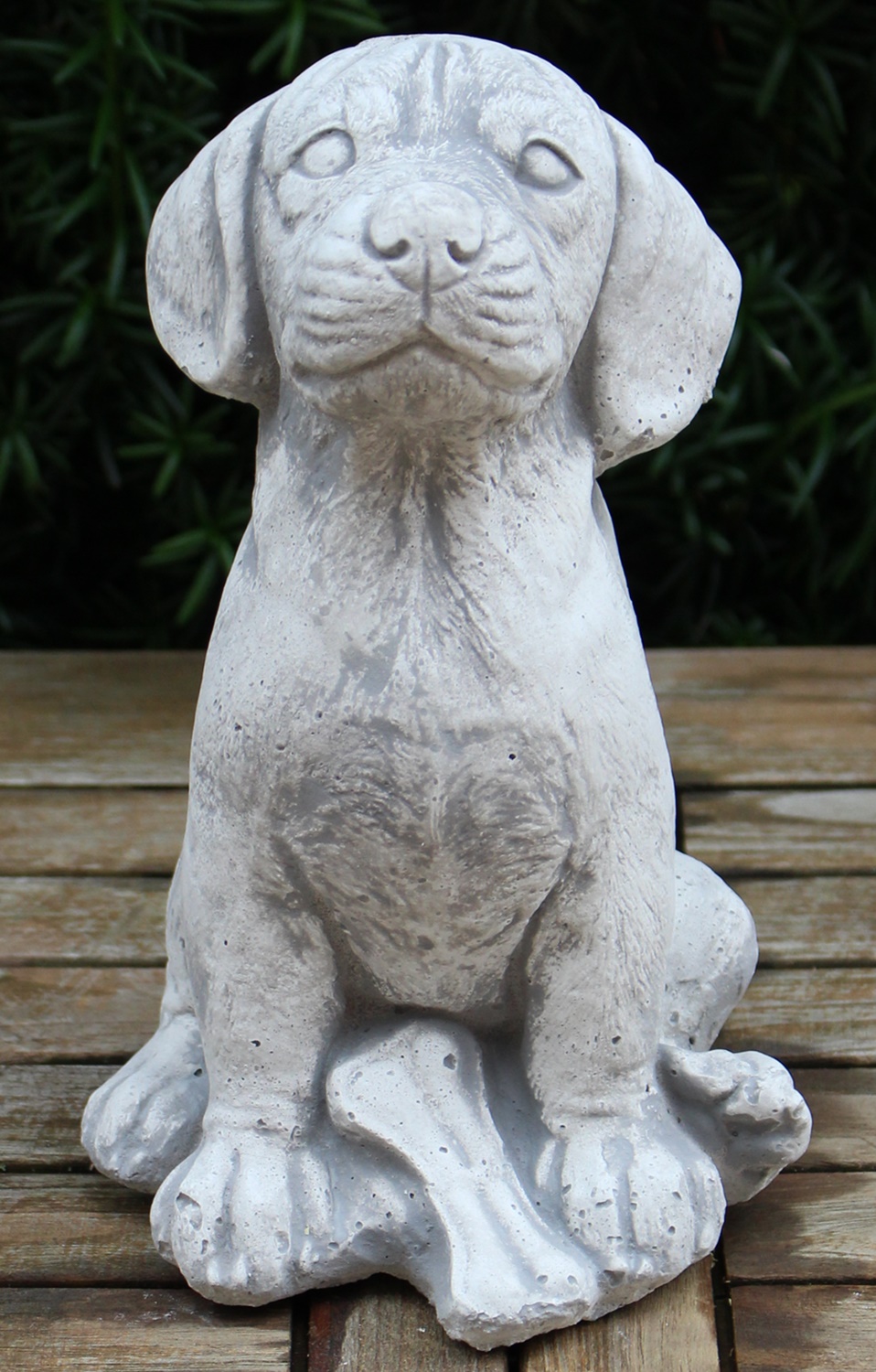 Beton Figur Rottweiler Welpe sitzend H 24 cm Dekofigur und Gartenfigur