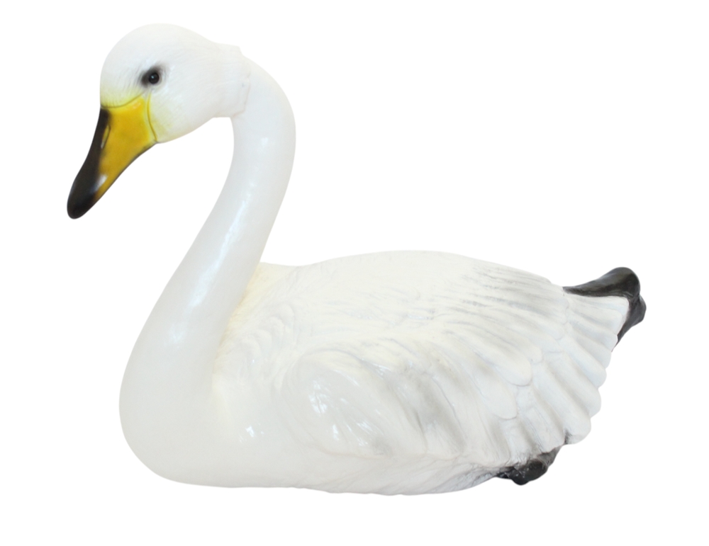 Schwan schwimmend Länge 52 cm Teichfigur & Gartenfigur aus Kunststoff, Deko für Garten & Teich