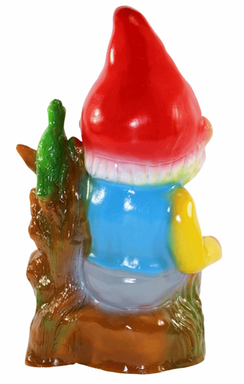 Deko Figur Zwerg H 30 cm Gartenzwerg mit 2 Lämmern und Papagei stehend Gartenfigur aus Kunststoff