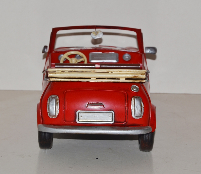 Blechauto Nostalgie Modellauto Mini Cooper Cabrio rot Oldtimer L 30 cm Modellwagen aus Blech