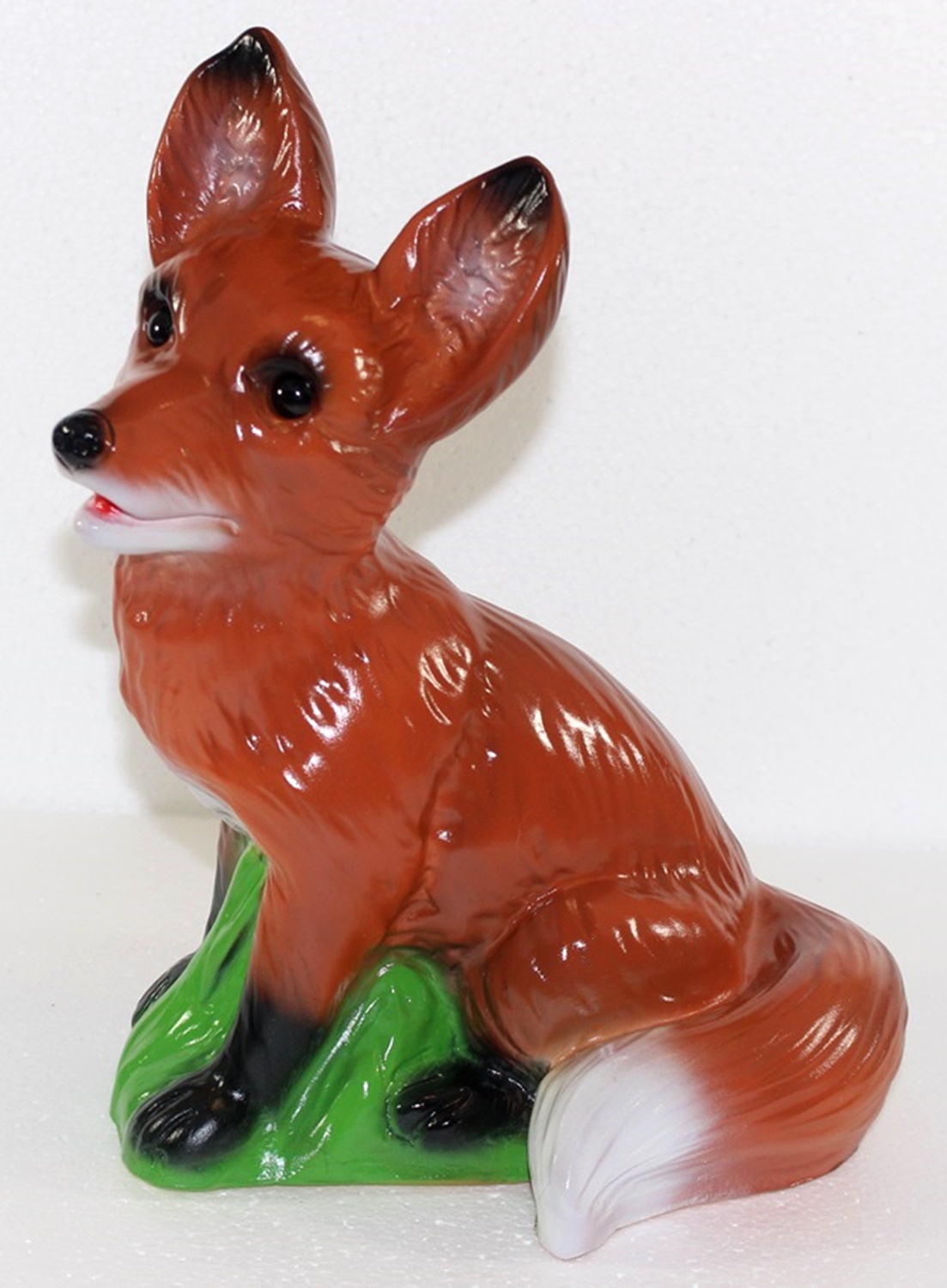Deko Garten Figur Dekofigur Gartenfigur Tierfigur Fuchs sitzend aus Kunststoff Höhe 28 cm