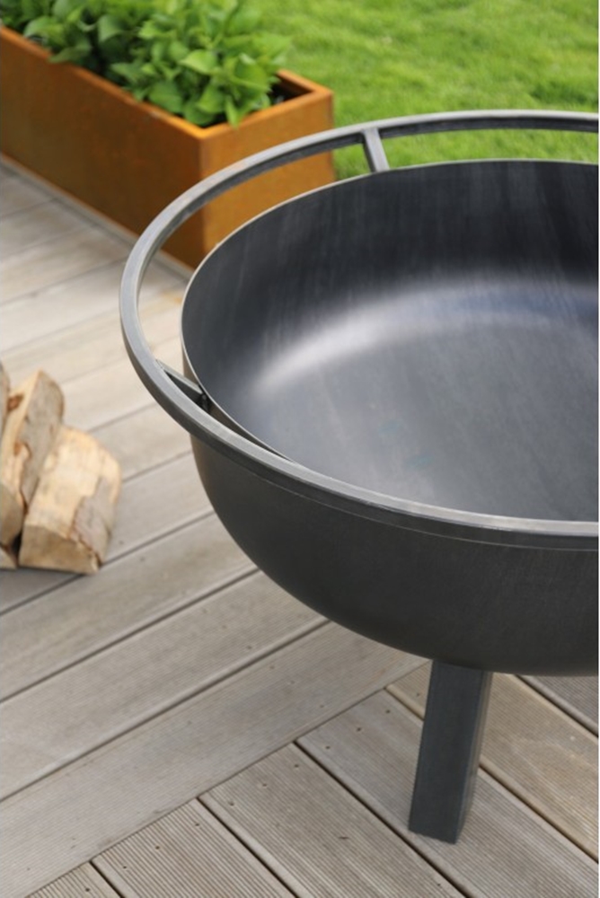 Feuerschale "Porto XXL" Ø 60 cm Feuerstelle für den Garten Grillschale aus Naturstahl