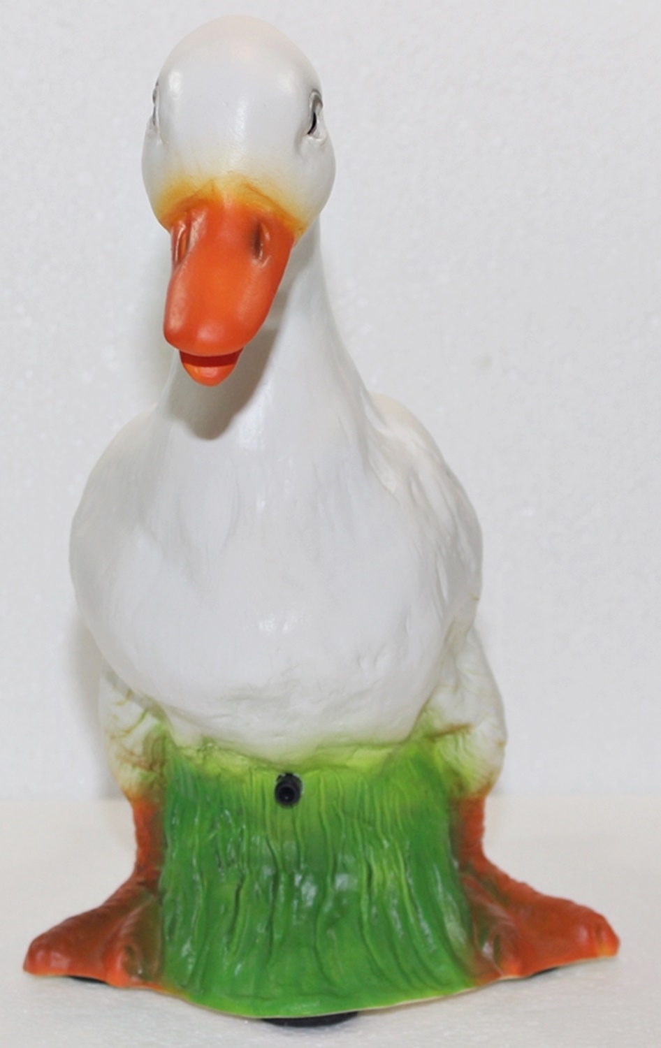 Deko Figur Ente stehend weiß H 30 cm Entenfigur mit Scherz Bewegungsmelder Schnatter Dekofigur