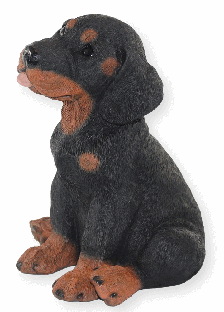 Deko Figur Hund Rottweiler Welpe Hundefigur sitzend Kollektion Castagna aus Resin Höhe 23 cm