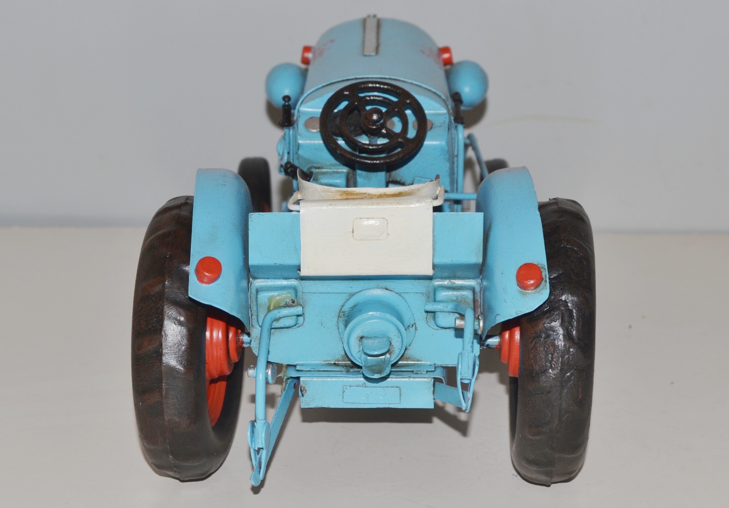 Blechtraktor Nostalgie Modellauto Oldtimer Marke Eicher Traktor Dieselschlepper aus Blech L 32 cm