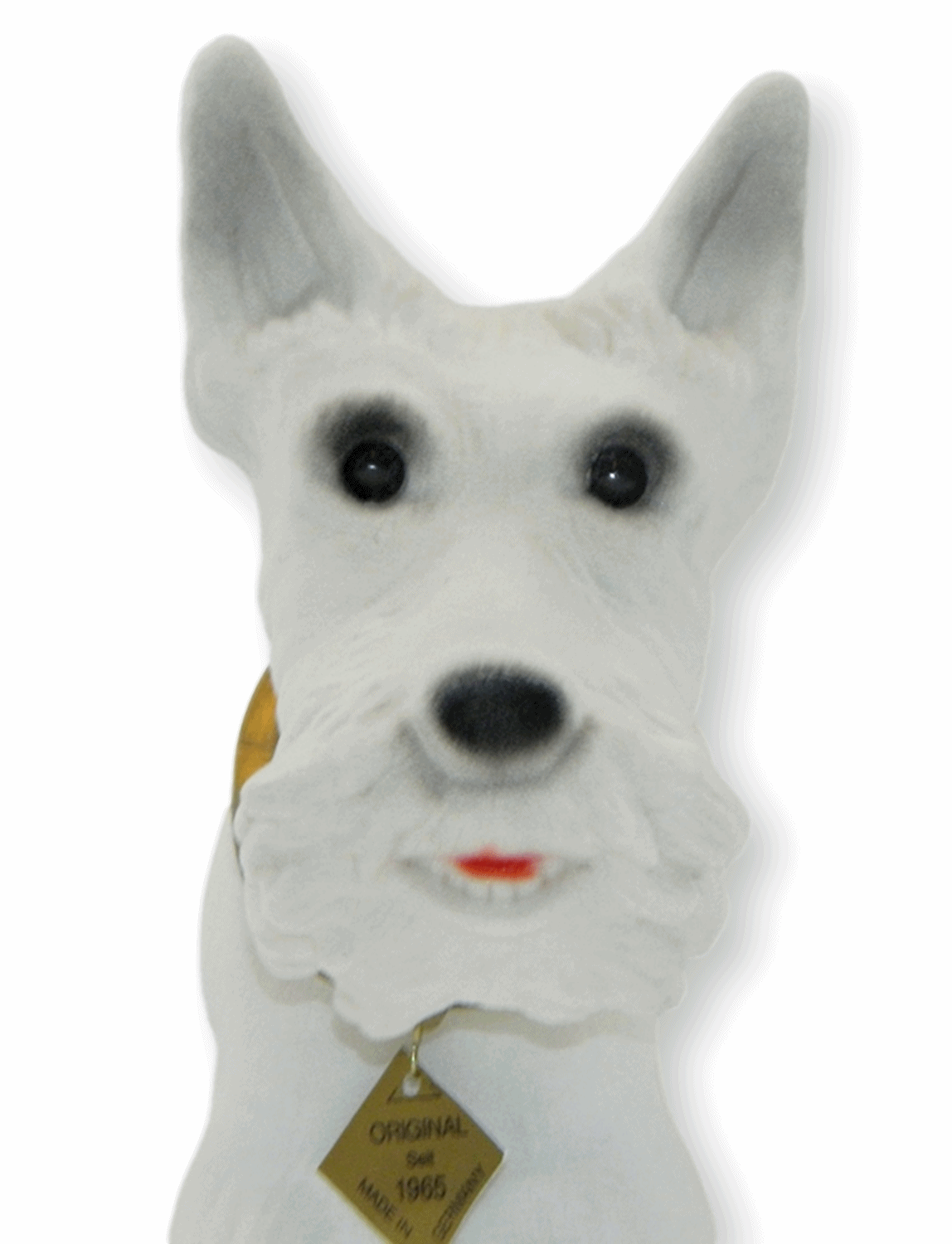 Wackel Figur Hund Scottish Terrier Wackelfigur H 22 cm weiß groß Dekofigur mit Wackelkopf