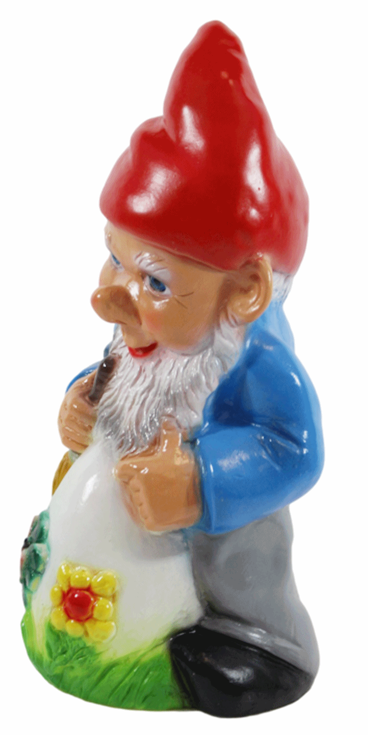 Gartenzwerg Deko Zwerg Maler stehend mit Ei und Pinsel H 28 cm aus Kunststoff Ostern Garten Figur