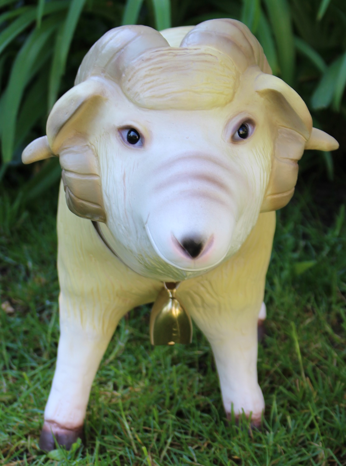 Deko Garten Figur Dekofigur Gartenfigur Tierfigur Schafbock Widder aus Kunststoff Höhe 40 cm