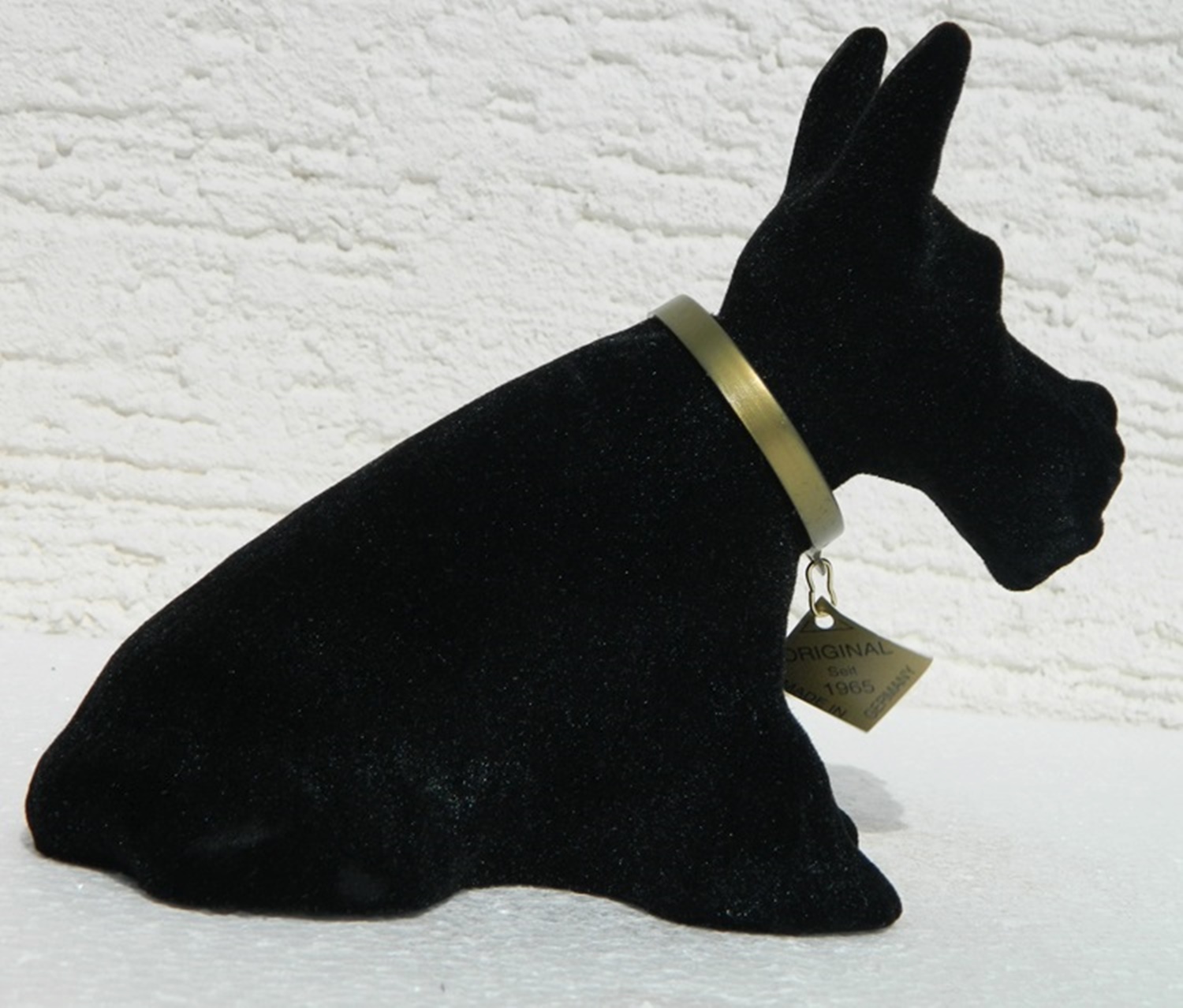 Wackel Figur Hund Scottish Terrier Wackelfigur H 13,5 cm klein schwarz Dekofigur mit Wackelkopf