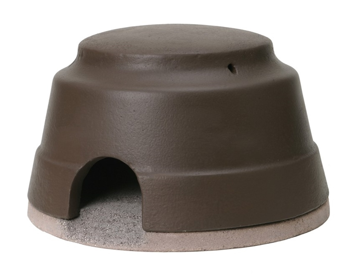 Naturschutzprodukt Igelkuppel mit Isolierboden H 30,5 cm ganzjähriges Quartier aus Holzbeton