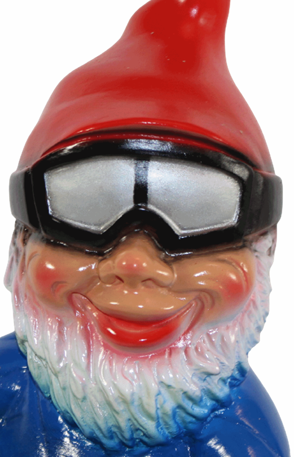 Gartenzwerg Deko Garten Figur Zwerg sitzend auf Quad mit Schutzbrille aus Kunststoff H 29 cm