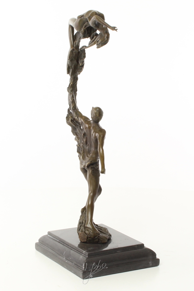 Bronzefigur Bronzeskulptur Abstrakte Kunst Figur Liebespaar Paar H 36 cm Skulptur Bronze Figur