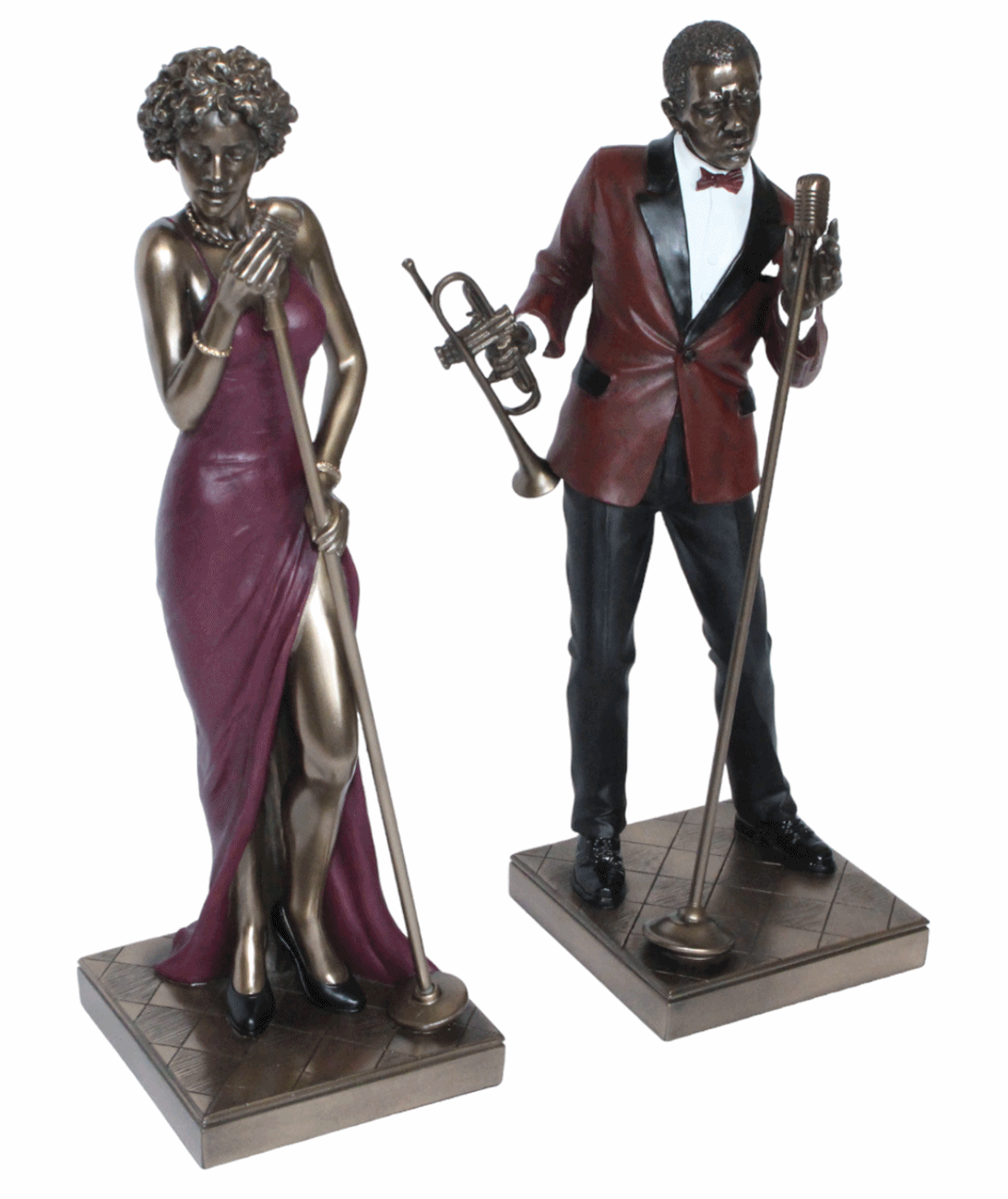 Deko Figuren Jazz Musiker Sänger und Sängerin H 29-30 cm Dekofigur Jazz Band Musiker