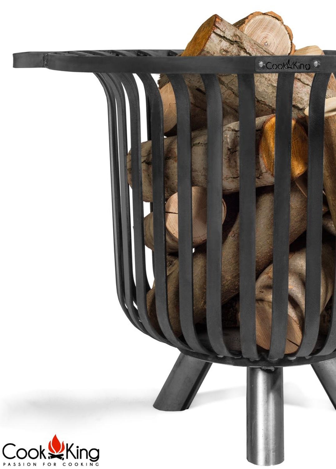 Feuerkorb "Verona" Ø 60 cm Feuerstelle für den Garten aus Stahl Feuersäule als Wärmequelle oder Gril