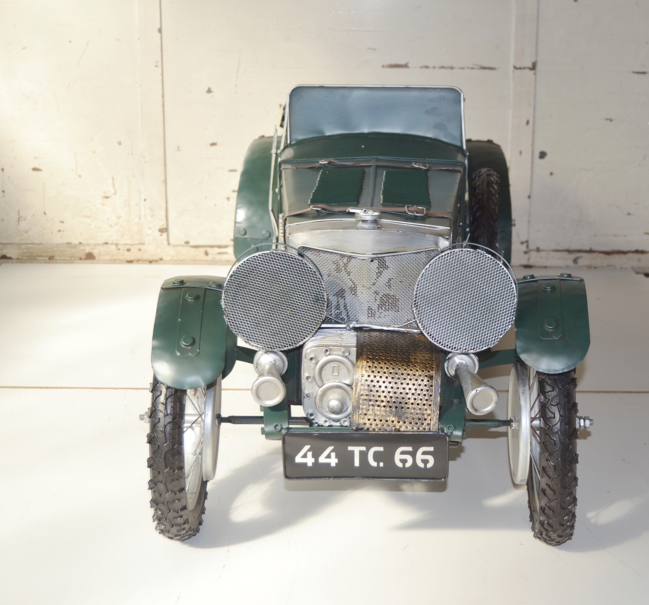 Blechauto Nostalgie Modellauto Oldtimer Automarke Bentley Blower Roadster Modell aus Blech L 140 cm