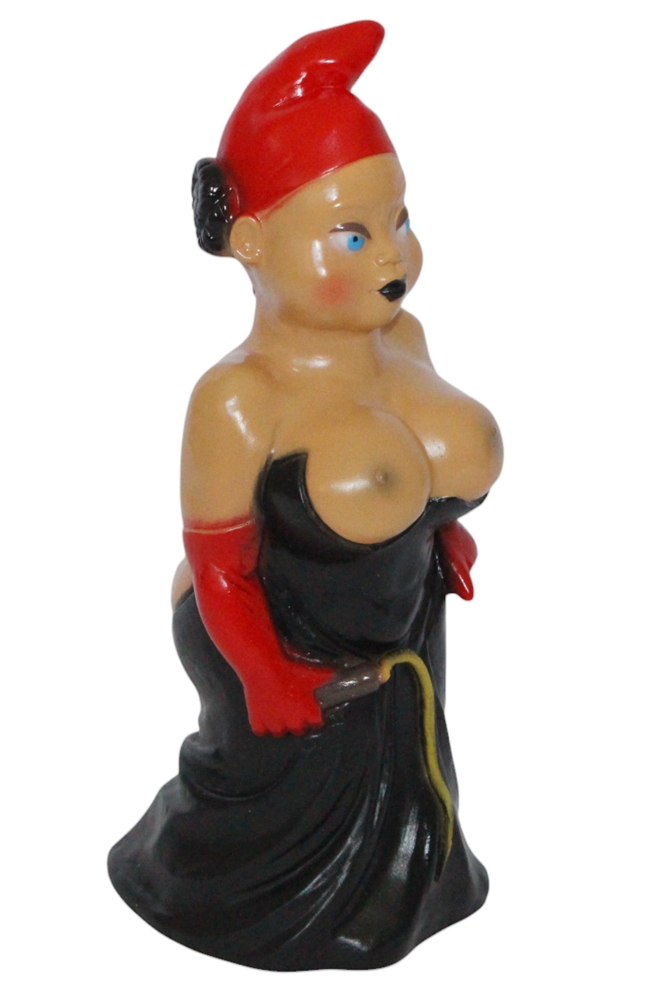 Gartenzwerg Domina Zwergenfrau 32 cm aus Kunststoff - Humorvolle Dekofigur für Garten & Innenbereich