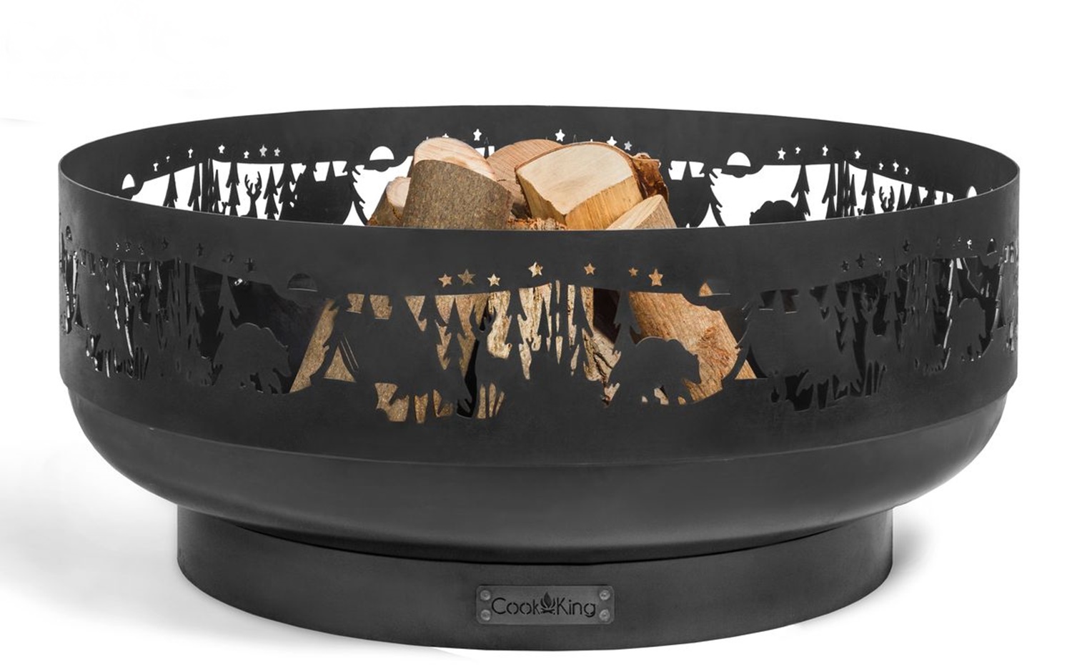 Feuerschale "Forest" Ø 80 cm Feuerstelle für Garten aus Stahl Feuerkorb als Wärmequelle