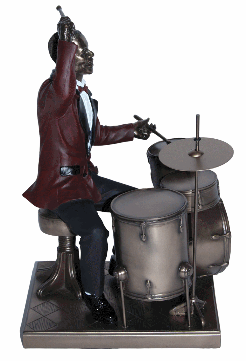 Deko Figur Jazz Schlagzeuger Drummer H 27 cm Jazz Band Dekofigur mit Schlagzeug