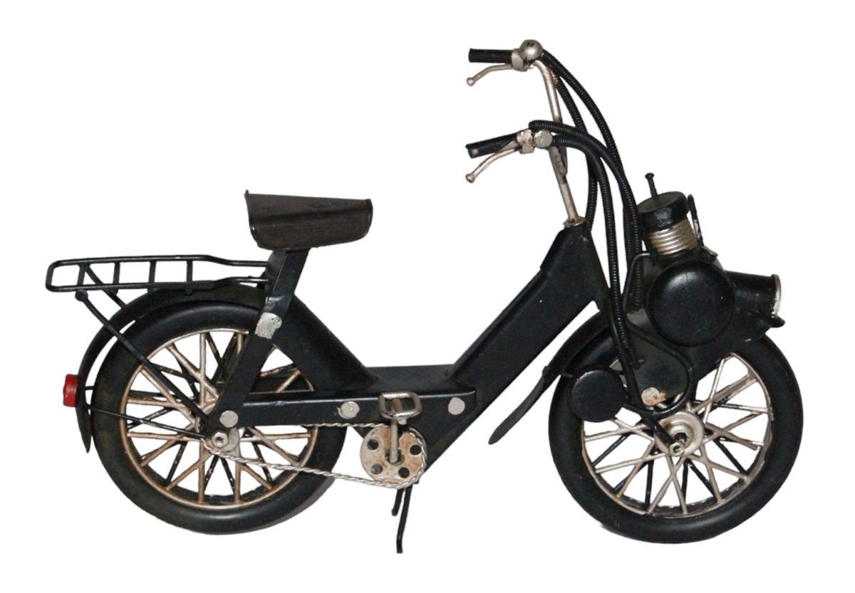 Blechmodell Mofa Oldtimer Solex Mofa-Fahrrad in schwarz L 25 cm aus Blech