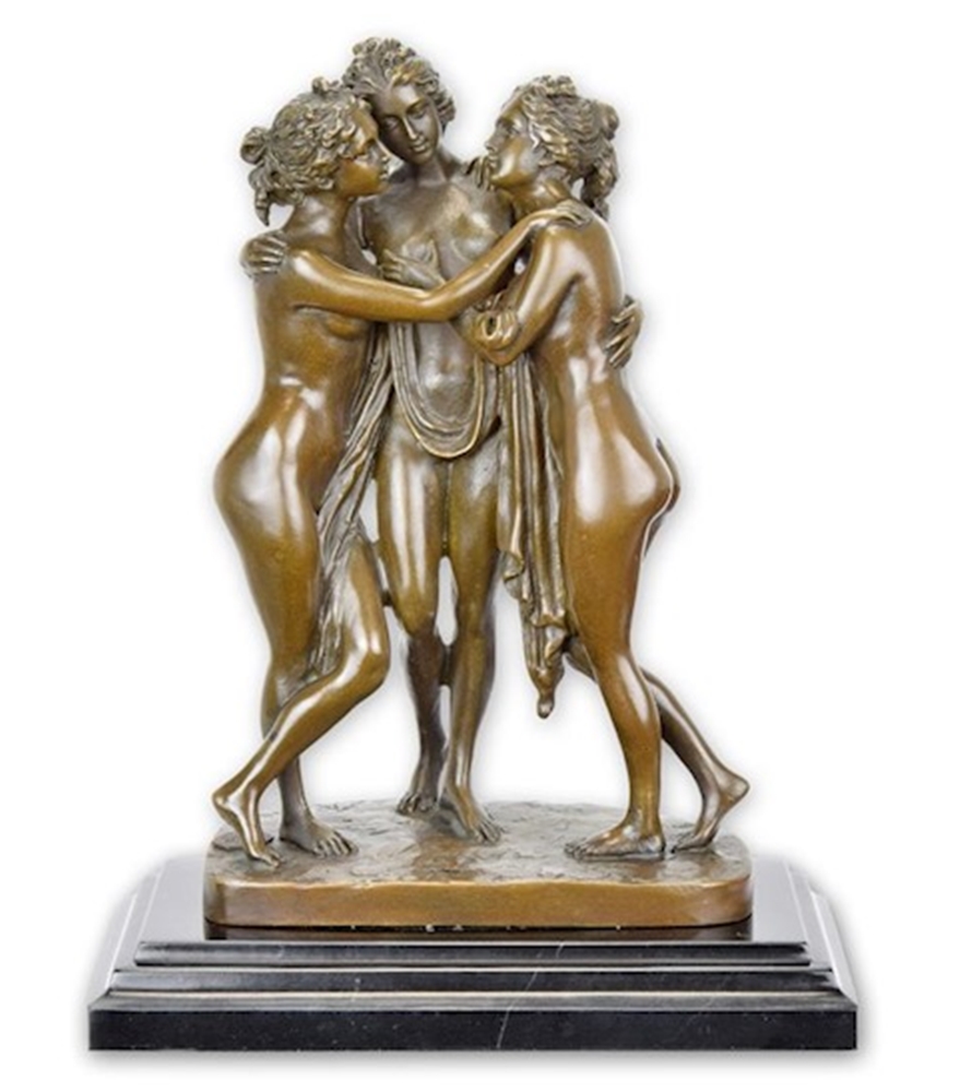 Bronzefigur drei Grazien nach Canova H 25 cm Bronzeskulptur Bronze Figur aus Bronze