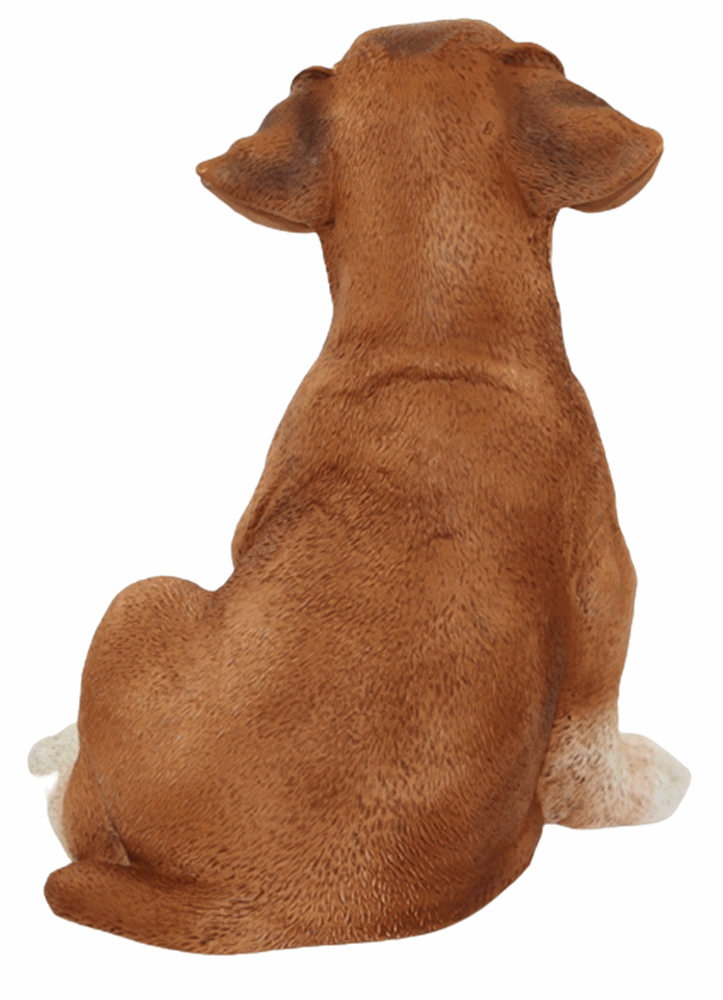 Deko Figur Hund Boxer Welpe Hundefigur sitzend Kollektion Castagna aus Resin Höhe 24 cm