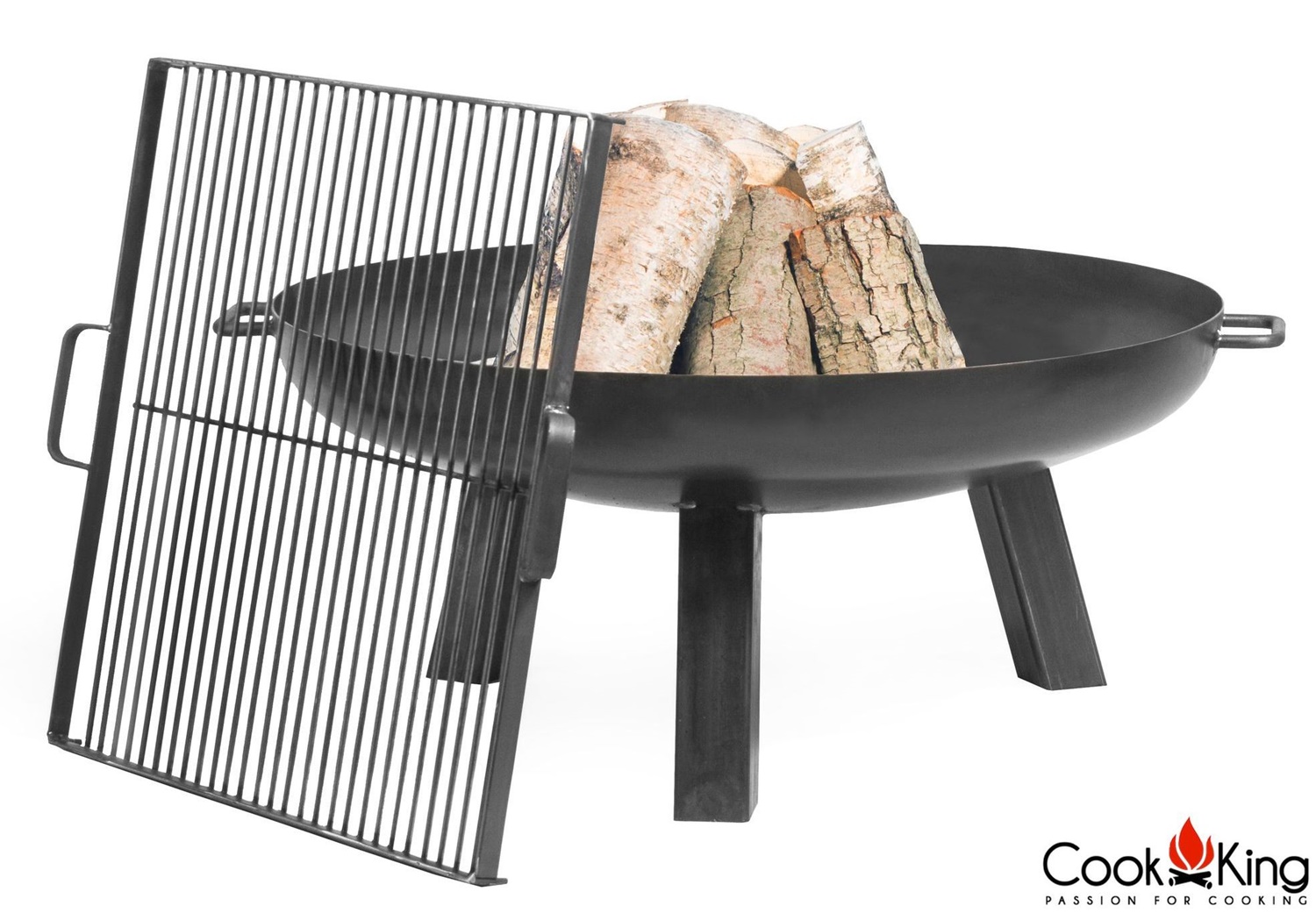 Feuerschale "Polo" Ø 80 cm Feuerstelle für Garten aus Stahl Feuerkorb als Wärmequelle oder Grill