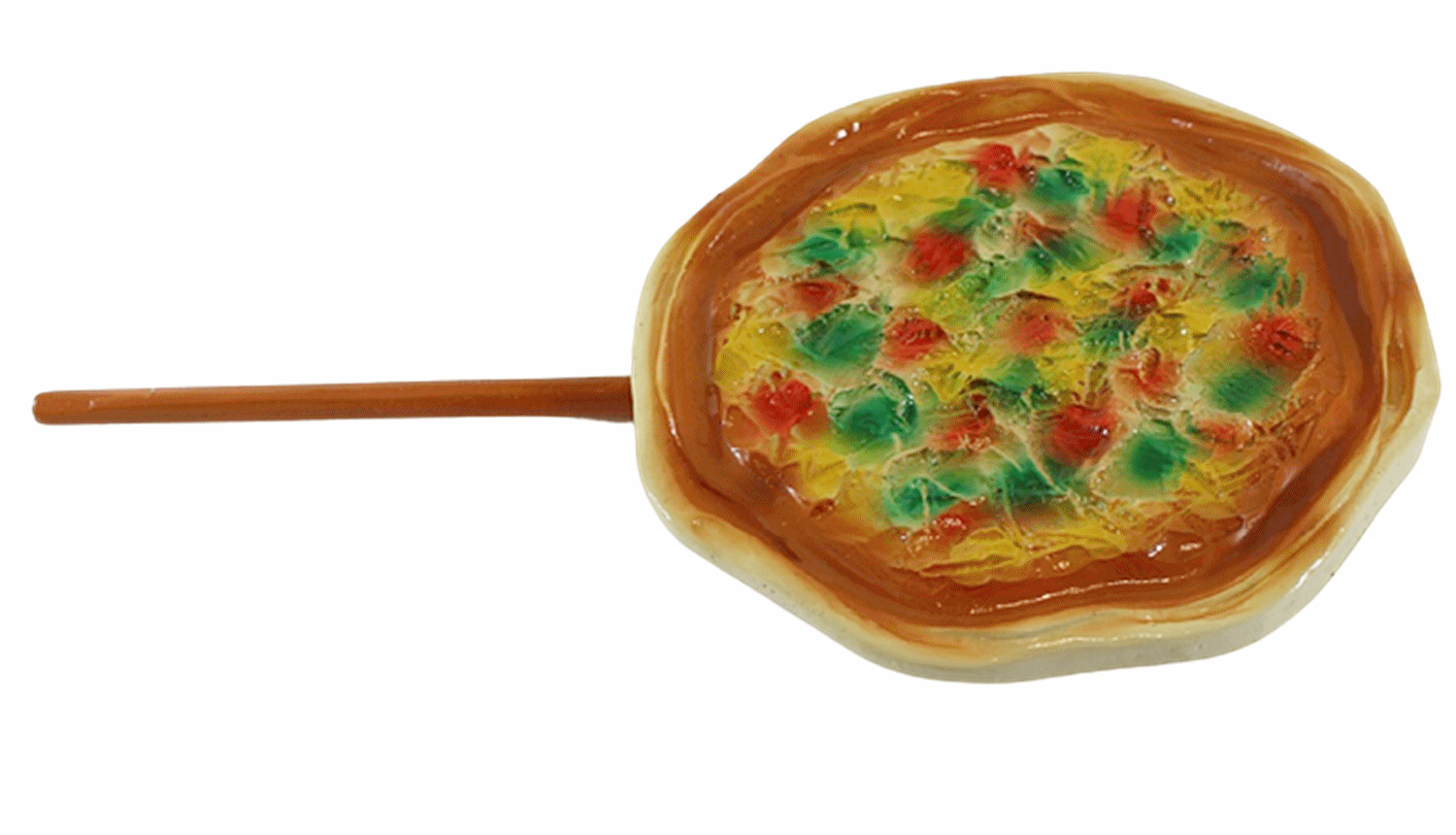 Deko Figur Koch mit Pizza auf Pizzaschieber Schaufel Kochfigur auf Sockel H 43 cm  Pizzabäcker