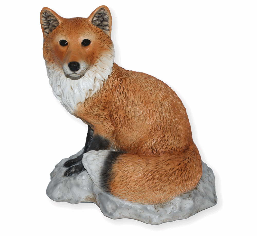 Deko Figur Fuchs sitzend auf Fels Kollektion Castagna aus Resin H 24 cm Tierfigur