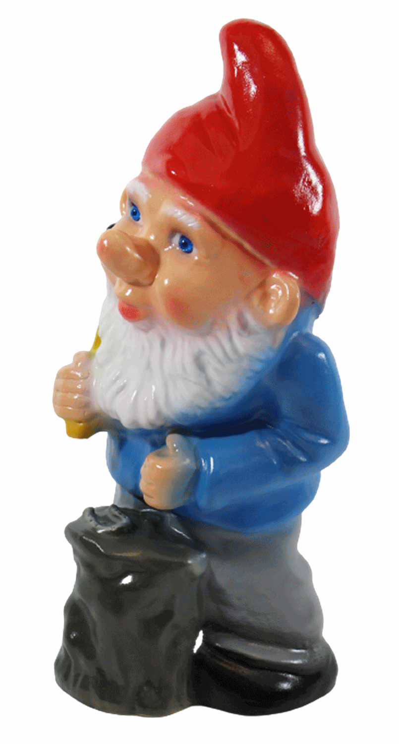 Gartenzwerg Deko Garten Figur Zwerg Schmied stehend mit Hammer in der Hand aus Kunststoff H 28 cm