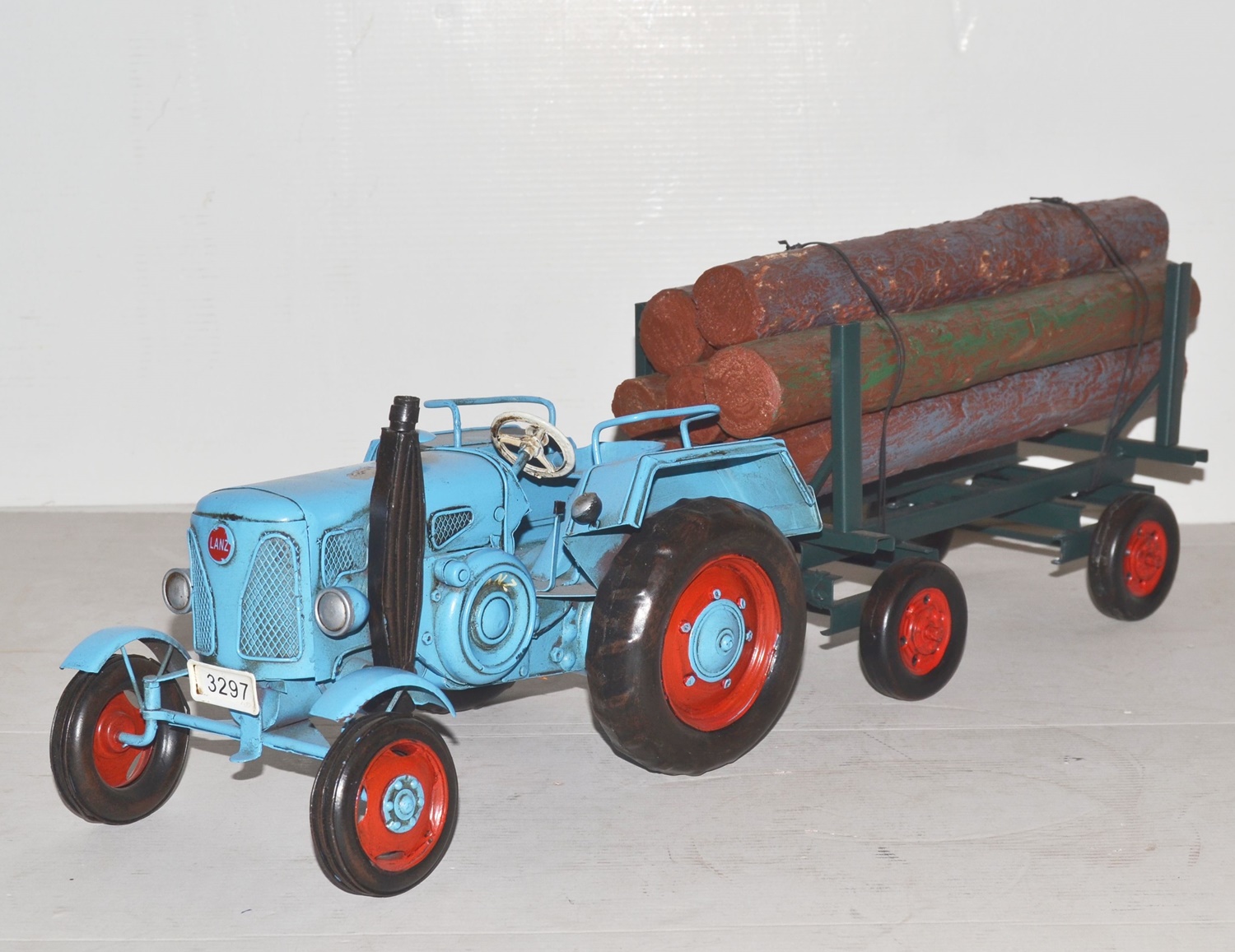 Traktor-Lanz-Oldtimer-Blechmodell-Trecker-Holzanhaenger-ini37071.37718.1